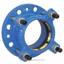 Ductile iron flange adaptor PN16 with tensile resistant sealing ring for PE Pipes